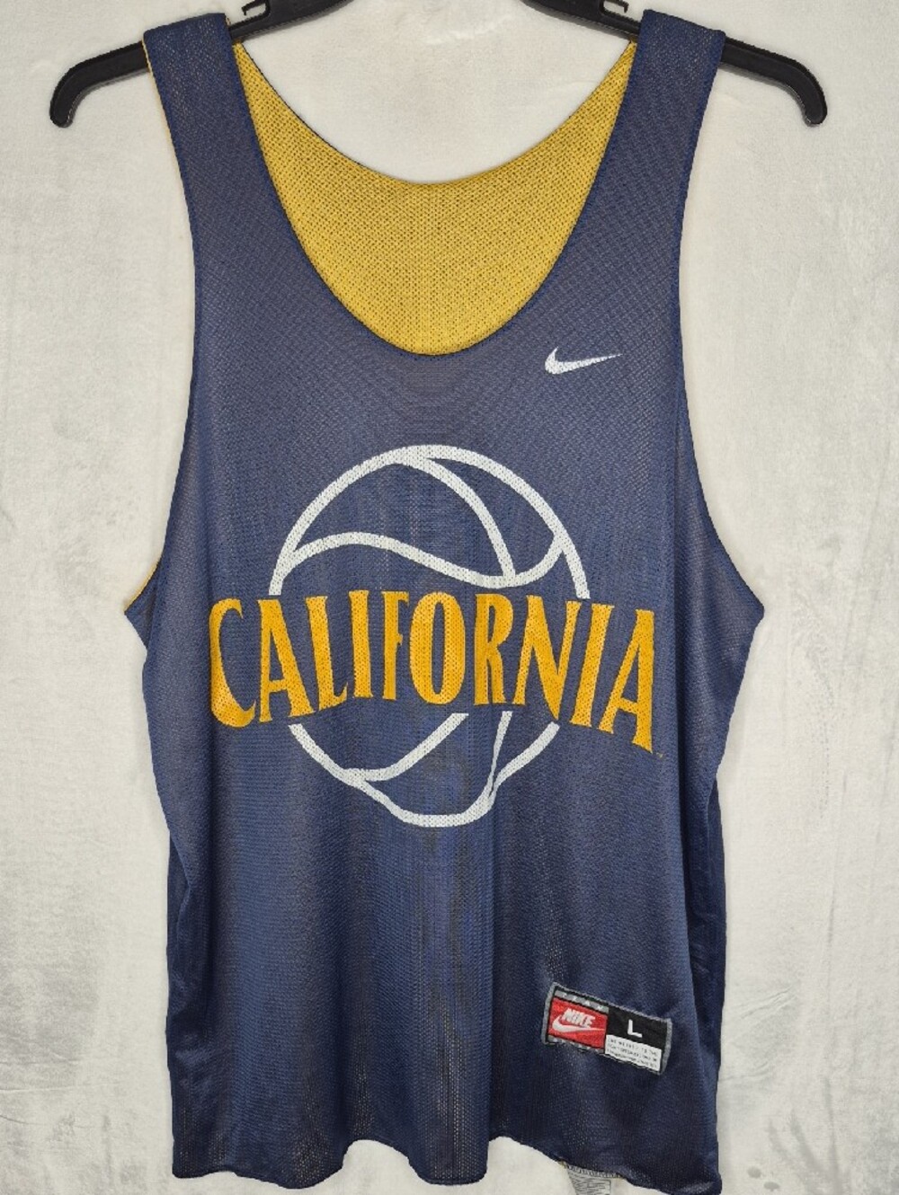 Vtg Nike California Golden Bears Reversible Basketball Jersey L